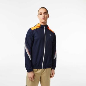 Lacoste Tennis Recycled Polyester Hupullinen Laivastonsininen Sininen Oranssi Valkoinen Oranssi Valkoinen | IMU-274609