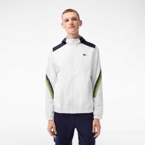 Lacoste Tennis Recycled Polyester Hupullinen Valkoinen Laivastonsininen Sininen Keltainen Laivastonsininen Si | TLF-140867