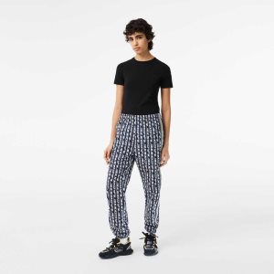 Lacoste Track Pants with Logo Print Mustat Sininen Valkoinen | FQJ-260931