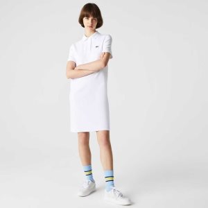 Lacoste Trumpet Sleeve Pique Polo Valkoinen | GMU-857412
