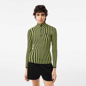 Lacoste Two-Tone Jacquard Zipped Mustat Beige | GMA-267801