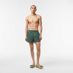 Lacoste Two-Tone Monogram Print Vihreä Valkoinen | NFI-941568