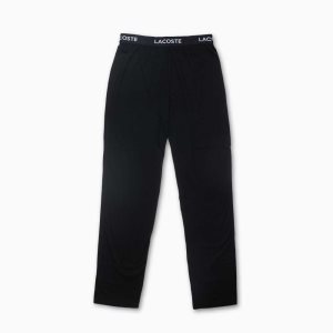 Lacoste Ultra-Soft Puuvilla Jersey Pajama Bottoms Mustat | BHE-708563