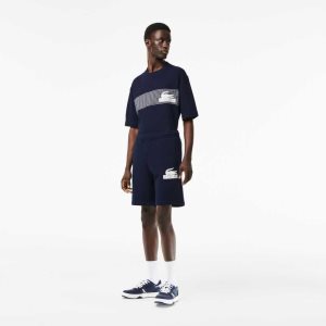 Lacoste Unbrushed Organic Puuvilla Fleece Laivastonsininen Sininen | KXO-176503
