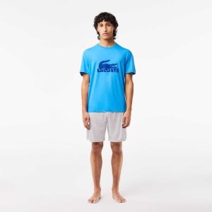 Lacoste Velvet Logo Lyhyt Pajama Set Sininen Harmaat | VON-574361