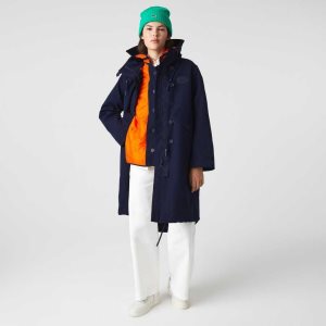 Lacoste Vesi-Repellent 3-In-1 Parka Laivastonsininen Sininen Oranssi | VWM-341769