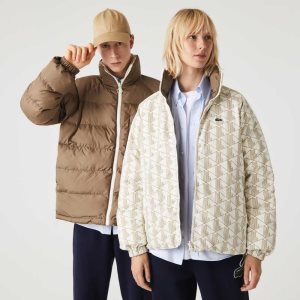 Lacoste Vesi-Repellent Reversible Valkoinen Beige | ELC-952187