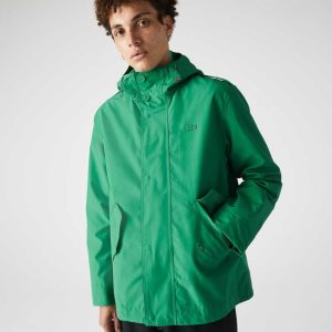 Lacoste Vesi-Resistant Puuvilla Blend Lyhyt Hupullinen Parka Vihreä | ASL-924537