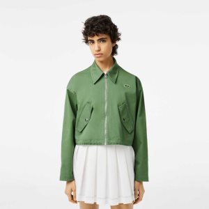 Lacoste Zipped Puuvilla Harrington Khaki Vihreä | OTE-342865
